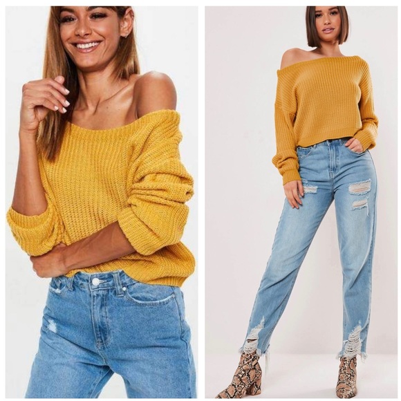 Sweaters - Mustard Yellow Cropped Sweater!
